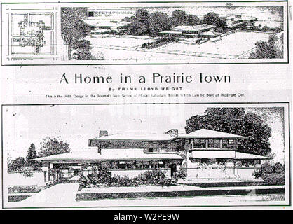 Una casa in una città della prateria - Ladies Home Journal Feb 1901 Dettaglio Foto Stock