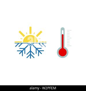 Temperatura calda o fredda. Natura concetto di stagione Illustrazione Vettoriale