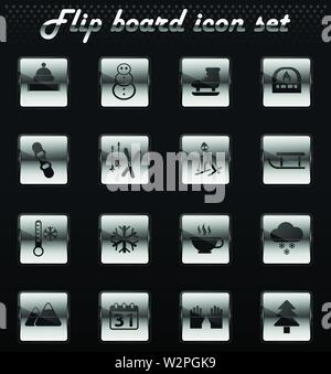 Inverno icona impostare Illustrazione Vettoriale