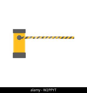 Auto icona barriera isolata sul retro bianco Illustrazione Vettoriale