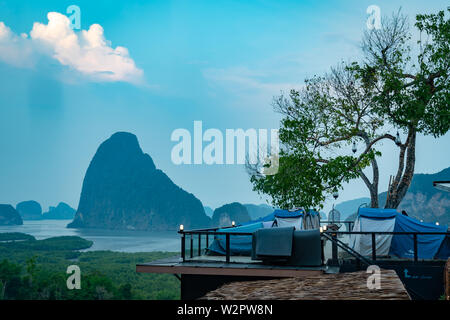 Visto il punto di vista invisibili di Samet Nang Chi, Phang Nga. Un altro paradiso che deve essere visitato in Tailandia. Foto Stock