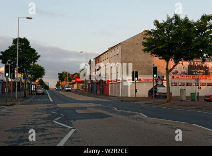 Shankill Road, Belfast, Irlanda del Nord.murales sulla Shankill Road. Foto Stock