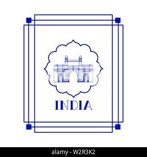 Edificazione del Gateway of India icona isolato Illustrazione Vettoriale