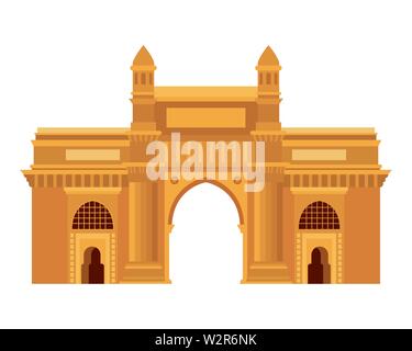 Edificazione del Gateway of India icona isolato Illustrazione Vettoriale