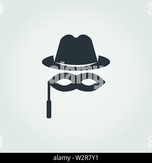 Icona piatta anonimato. Design creativo monocromatico della collezione di icone blockchain. Semplice simbolo icona anonimato per l'utilizzo su dispositivi mobili e Web Illustrazione Vettoriale