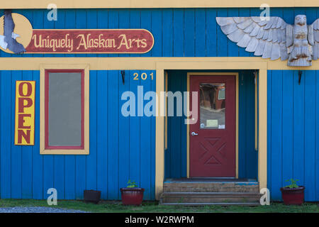 Alaskan Arte Store, Haines, Lynn Canal, Alaska, STATI UNITI D'AMERICA Foto Stock