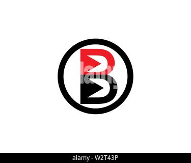 B la lettera modello logo illustrazione vettoriale Foto Stock