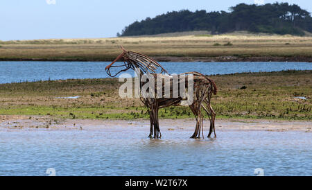 Rachael lungo la scultura a Wells-Next -a-la-mare in Norfolk. Foto Stock