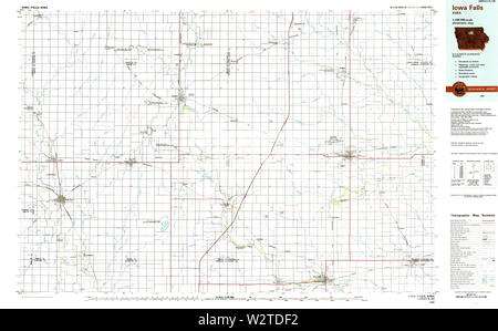 USGS mappe TOPO Iowa IA Iowa Falls 174888 1984 100000 Il restauro Foto Stock
