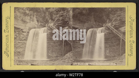 Scogliera Eagle Falls, Havana Glen, N Y, da Robert N Dennis raccolta di vista stereoscopica Foto Stock