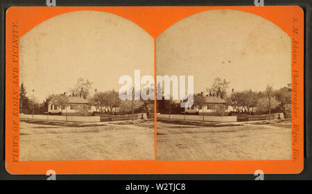 Elgin - una casa con alberi in cortile in fiore, da Adams, J M (John Manley) 2 Foto Stock