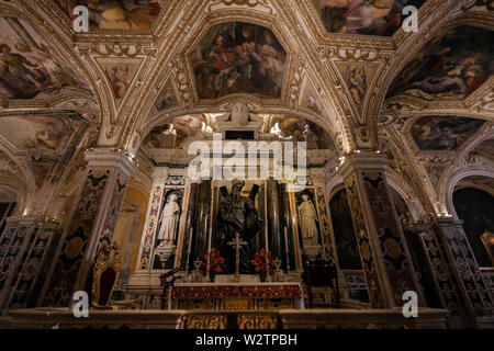 La Cripta. La cripta sotto la cattedrale. Il complesso monumentale di Sant'Andrea in Amalfi, Italia. Foto Stock