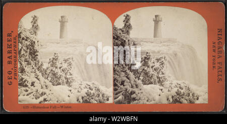 Cascata Horseshoe, invernale, da Barker, George, 1844-1894 Foto Stock