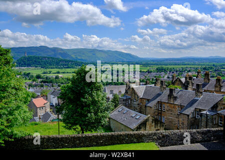 La vista dal Castello di Stirling Stirling Stirlingshire Scozia Scotland Foto Stock