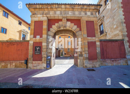 Leon, Spagna - Giugno 25th, 2019: la Collegiata di San Isidoro, León, Spagna. Entrata principale Foto Stock