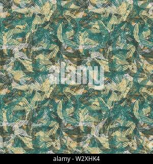 Abstract testurizzato vettore seamless pattern a strisce con foglie di forme Illustrazione Vettoriale