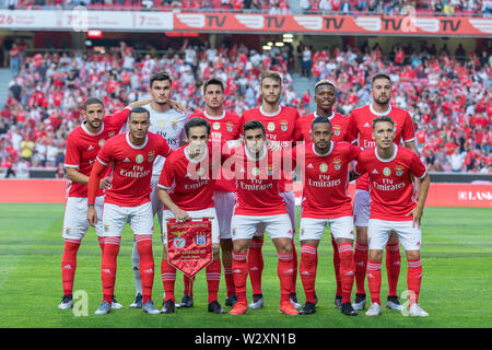 Lisbona, Portogallo. 10 Luglio, 2019. Benfica squadra iniziale per la partita amichevole tra SL Benfica vs RSC Anderlecht Credito: Alexandre de Sousa/Alamy Live News Foto Stock