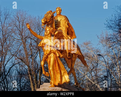 New York Central Park Sherman Memorial Scultura Foto Stock