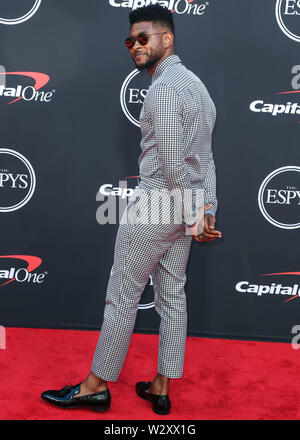 Los Angeles, California, USA. 10 Luglio, 2019. Il cantante Usher Raymond IV arriva a 2019 ESPY Awards tenutosi presso il Teatro di Microsoft L.A. In diretta su luglio 10, 2019 a Los Angeles, California, Stati Uniti. (Foto di Xavier COLLIN/Image Press Agency) Credito: Image Press Agency/Alamy Live News Foto Stock