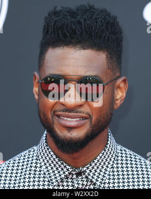 Los Angeles, California, USA. 10 Luglio, 2019. Il cantante Usher Raymond IV arriva a 2019 ESPY Awards tenutosi presso il Teatro di Microsoft L.A. In diretta su luglio 10, 2019 a Los Angeles, California, Stati Uniti. (Foto di Xavier COLLIN/Image Press Agency) Credito: Image Press Agency/Alamy Live News Foto Stock