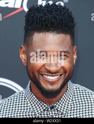 Los Angeles, California, USA. 10 Luglio, 2019. Il cantante Usher Raymond IV arriva a 2019 ESPY Awards tenutosi presso il Teatro di Microsoft L.A. In diretta su luglio 10, 2019 a Los Angeles, California, Stati Uniti. (Foto di Xavier COLLIN/Image Press Agency) Credito: Image Press Agency/Alamy Live News Foto Stock