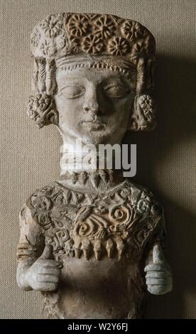 Signora di Ibiza, argilla, da la necropoli di Puig des Molins, Ibiza. IV-III A.C. Museo: Museo Arqueológico Nacional, Madrid. Foto Stock