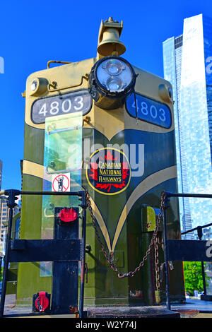 Ex nazionale canadese EMD GP7 numero 4803 restaurato e preservato a Toronto Roundhouse Foto Stock