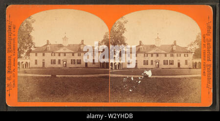 Mt Vernon mansion, ovest o anteriore originale, da N G Johnson Foto Stock