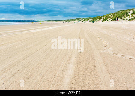 Camber Sands vicino a Rye, East Sussex, Regno Unito, dune di sabbia e la spiaggia, il fuoco selettivo Foto Stock