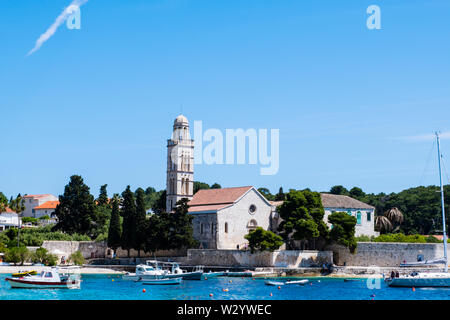 Franjevacki samostan, monastero francescano, la citta di Hvar, isola di Hvar, Dalmazia, Croazia Foto Stock