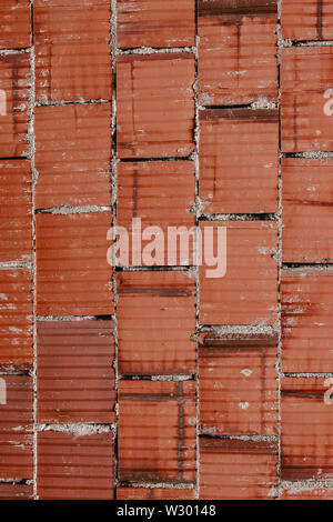 Rosso mattone parete in cemento Background e texture. L'industria Design Concept. Foto Stock
