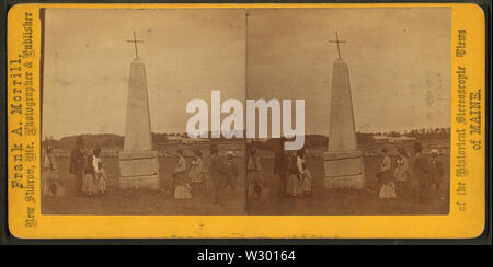 Vecchio punto, Norridgewock, Somerset County, Maine (Monumento in memoria di Don Sebastian rale (Rasles)), da Frank un Morrill Foto Stock