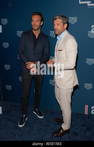 NEW YORK, NY - 10 Luglio: Jean-Eric Vergne e Patrick Dempsey frequentare TAG Heuer celebra 50 anni dell'iconico Monaco guardare al Cipriani Broadway Foto Stock