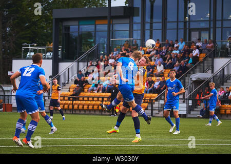 Slough Town FC vs Eastleigh FC a pergolato PARK, Slough, Berkshire, Inghilterra martedì 09 luglio 2019. Foto: Filippo J.A Benton Foto Stock