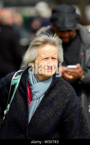 Jill Rutter - Direttore di programma, l'Istituto di Governo / ex alto funzionario - su College Green, Westminster, London Aprile 2019 Foto Stock