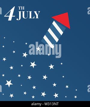 Il 4 ° luglio. Felice giorno di indipendenza. Illustrazione Vettoriale. Illustrazione Vettoriale
