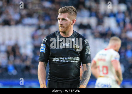 Il 5 luglio 2019, KCOM Stadium, Hull, Inghilterra; Betfred Super League, rotonda 21, Hull FC vs St Helens; corrispondenza immagine Marc Sneyd (7) dello scafo FC Credito: David ciccioli/news immagini Foto Stock