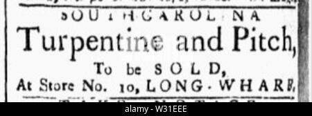 Pitch MassCentinel 16marzo1785 Foto Stock