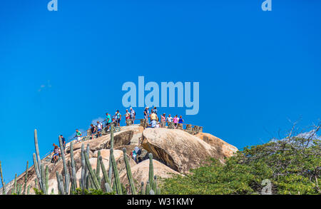 Tourist su Ayo Rock Foto Stock