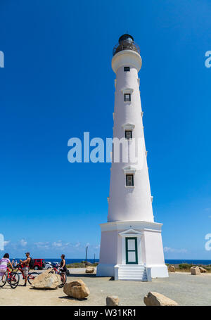 Faro bianco in Aruba Foto Stock