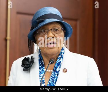 Washington D.C, STATI UNITI D'AMERICA. 11 Luglio, 2019. Stati Uniti Rappresentante ALMA ADAMS (D-NC) parlando al Black salute materna Caucus vertice delle parti interessate al Campidoglio di Washington il 11 luglio 2019. Credito: Michael Brochstein/ZUMA filo/Alamy Live News Foto Stock