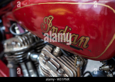 Dettaglio di un vintage Scout indiano American Motorcycle Foto Stock