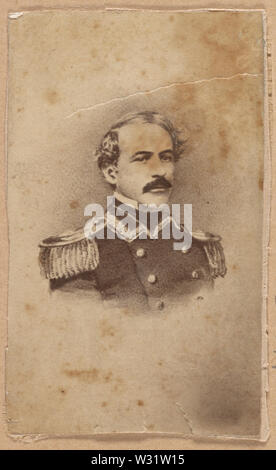 Fotografia mostra la riproduzione di stampa Ritratto di Robert E. Lee prima della guerra civile, probabilmente quando egli era un ufficiale nel Corpo degli Ingegneri. Stampa fotografica su carte de visite mount : albume. Foto Stock