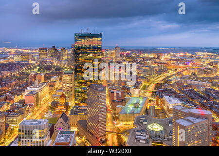 Boston, Massachusetts, USA città al crepuscolo. Foto Stock