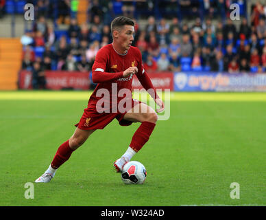 Birkenhead, Wirral, Regno Unito. 11 luglio 2019; Prenton Park, Tranmere, Inghilterra; la pre-stagione amichevole calcio, Tranmere contro il Liverpool; Harry Wilson di Liverpool corre con credito a sfera: Azione Plus immagini di sport/Alamy Live News Foto Stock