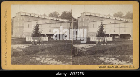 Shaker Village, Mt il Libano, NY, da Irving, James E, 1818-1901 Foto Stock