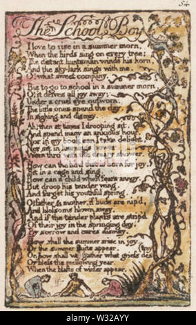 Canti di innocenza e di esperienza, copia N, 1795 (Henry e Biblioteca di Huntington e Galleria d'Arte) oggetto 25-53 Il ragazzo scuola Foto Stock