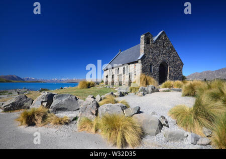 Buon Pastore la cappella, Lago Tekapo, Nuova Zelanda Foto Stock