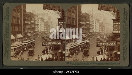 State Street, Chicago, Ill (Nord da Adams), da Robert N Dennis raccolta di vista stereoscopica Foto Stock