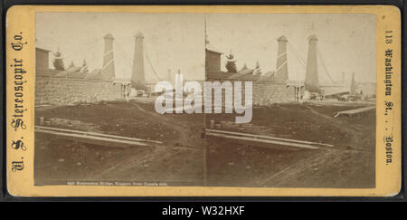 Ponte di sospensione, Niagara, dal Canada, da Robert N Dennis raccolta di vista stereoscopica Foto Stock